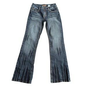 Vintage Paris Blues Y2K Low Rise Jeans W26 Flare Bootcut Distressed Boho Western